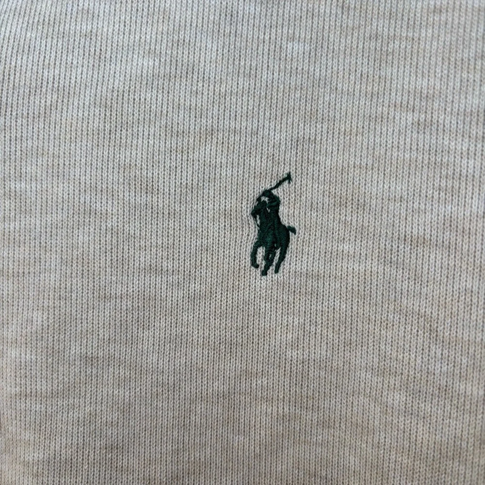 Polo Ralph Lauren Mens Cream Tan Heathered Sweater Jacket Large Pony Logo Preppy